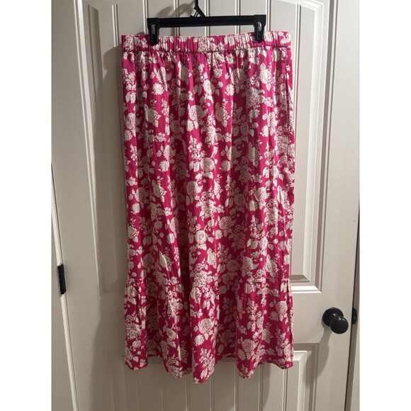 The Drop Women's Anupa Cotton One Shoulder Cropped Top, Hot Pink Floral XL NWT - Picture 12 of 12